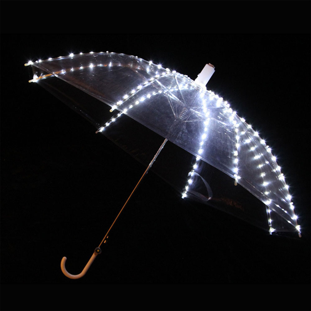 LED light straight Umbrellas built,in flashlight childrens Umbrellas with custom printing/