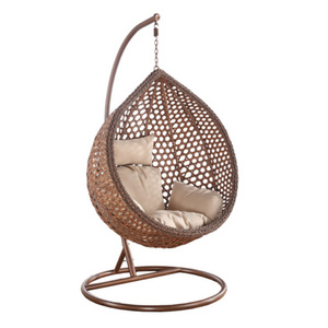 Wholesale Basket Steel Wicker Rattan Swing Seat Furniture Outdoor,Patio Swing Chair Hanging Garden Swing Egg Chair/