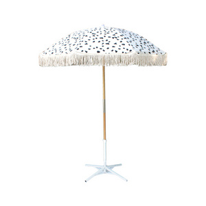 promotional strong outdoor custom uv protection beach umbrella wood