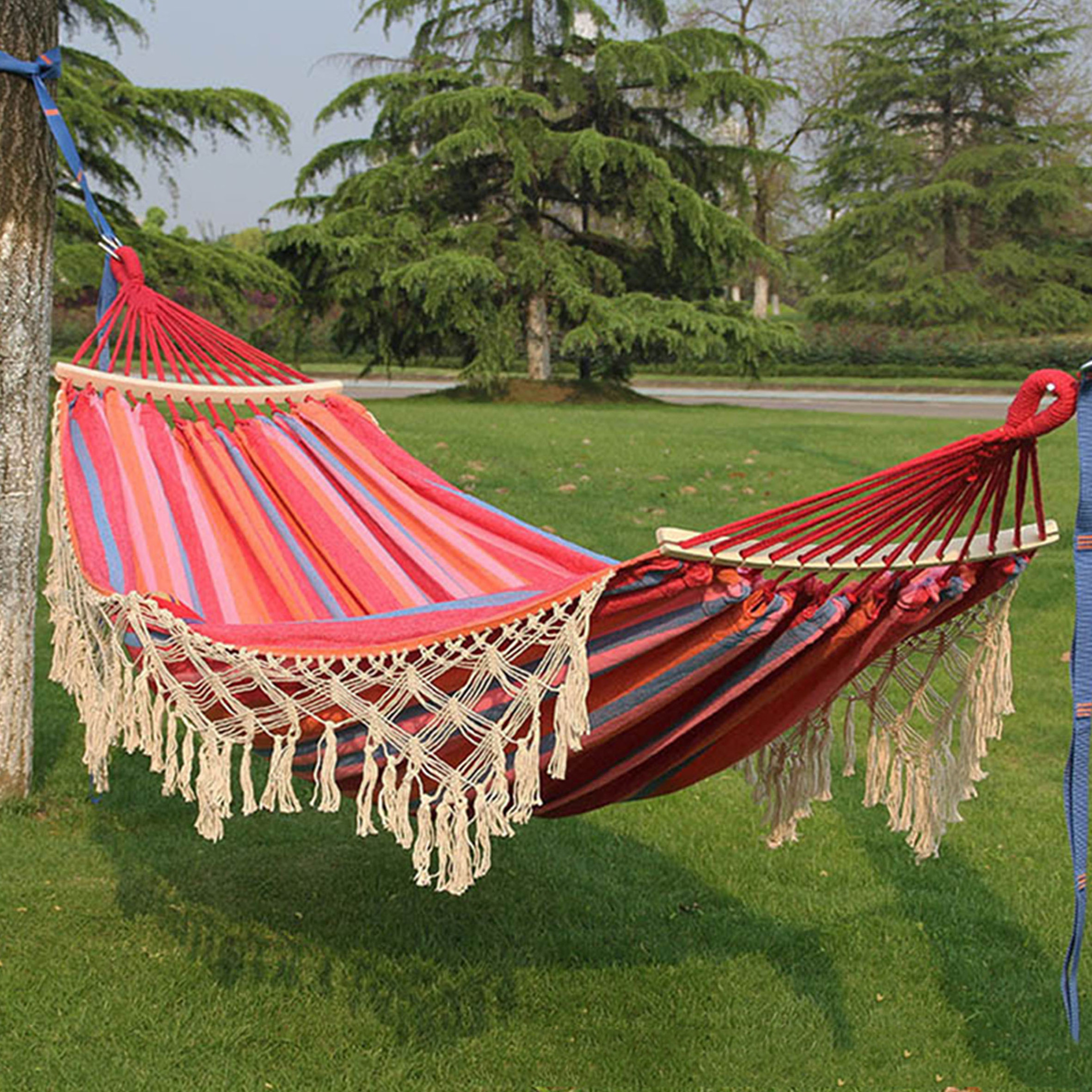 Hammock with Space Saving Steel Stand Tropical 450,lb Capacity Premium Carry Bag Included/