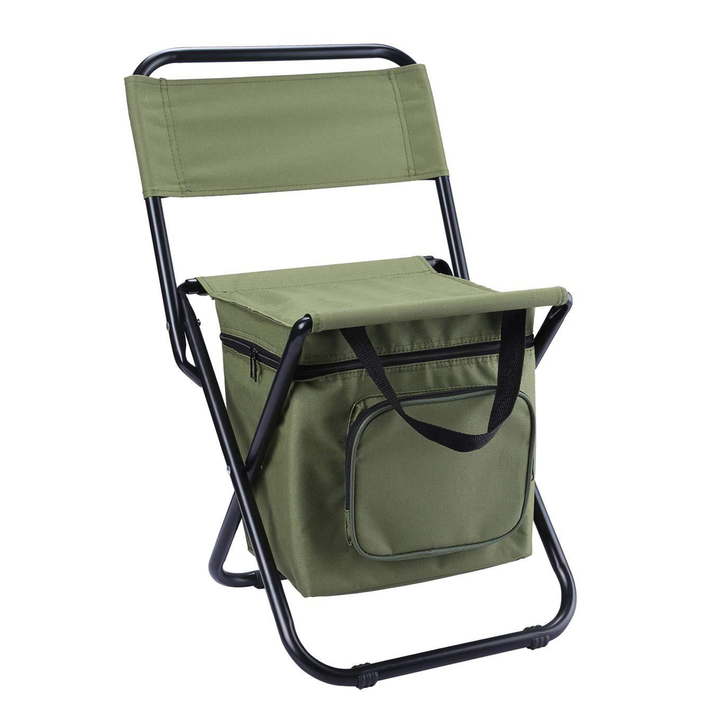 Manufacturer Custom Picnic Chair Outdoor Portable Folding Chair Fishing,Foldable Camping Chair with Cooler Bag/