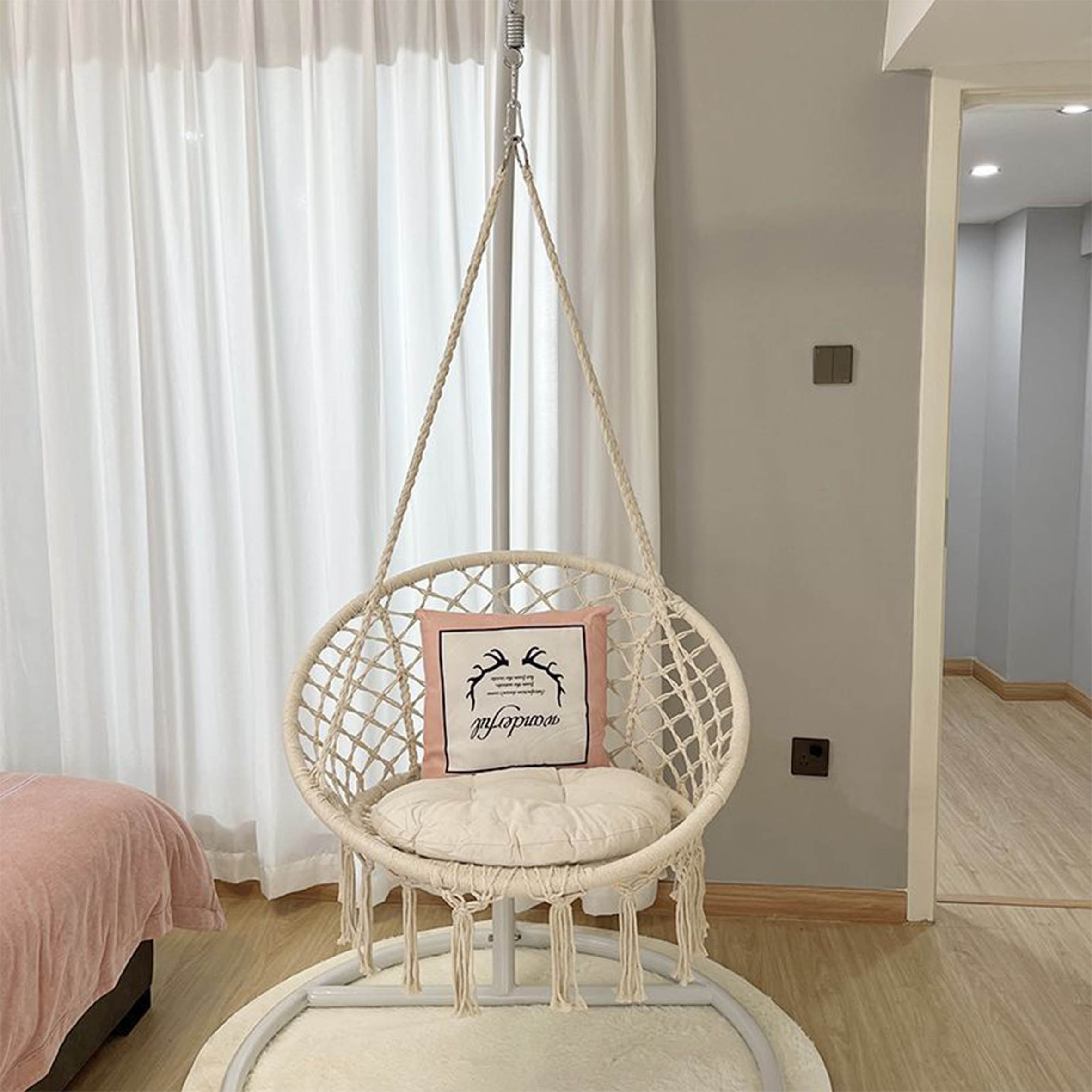 Wholesale Luxury Hooks Hammock furniture Hanging,Round Rattan patio swings chair bed for garden outdoor/