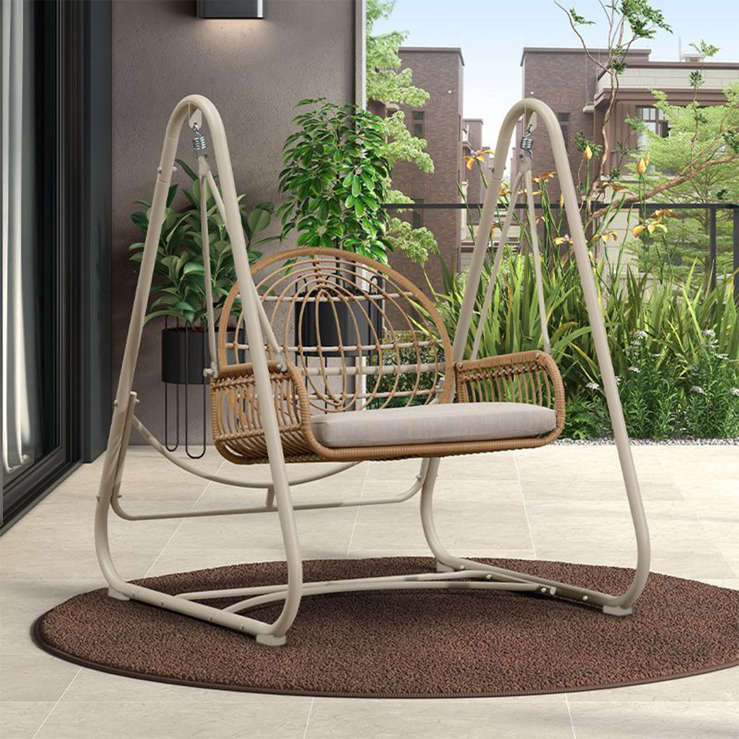 C Stand Heavy Duty Swing Hanging Shape Hammock Stand,Space Save Durable Solid Hammock Chair Stand/