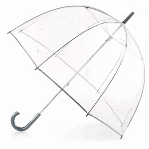 OEM Custom Automatic Full Body Clear Plastic Umbrellas,POE PVC Transparent dome shape helmet Umbrellas/