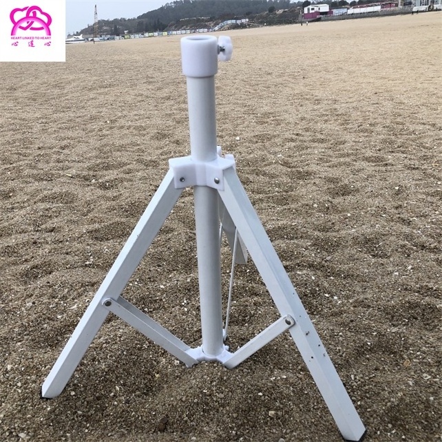 Triangle sand metal folding base Beach parasol Umbrella Stand Holder, Metal Cross 3 feet  white/black patio umbrella