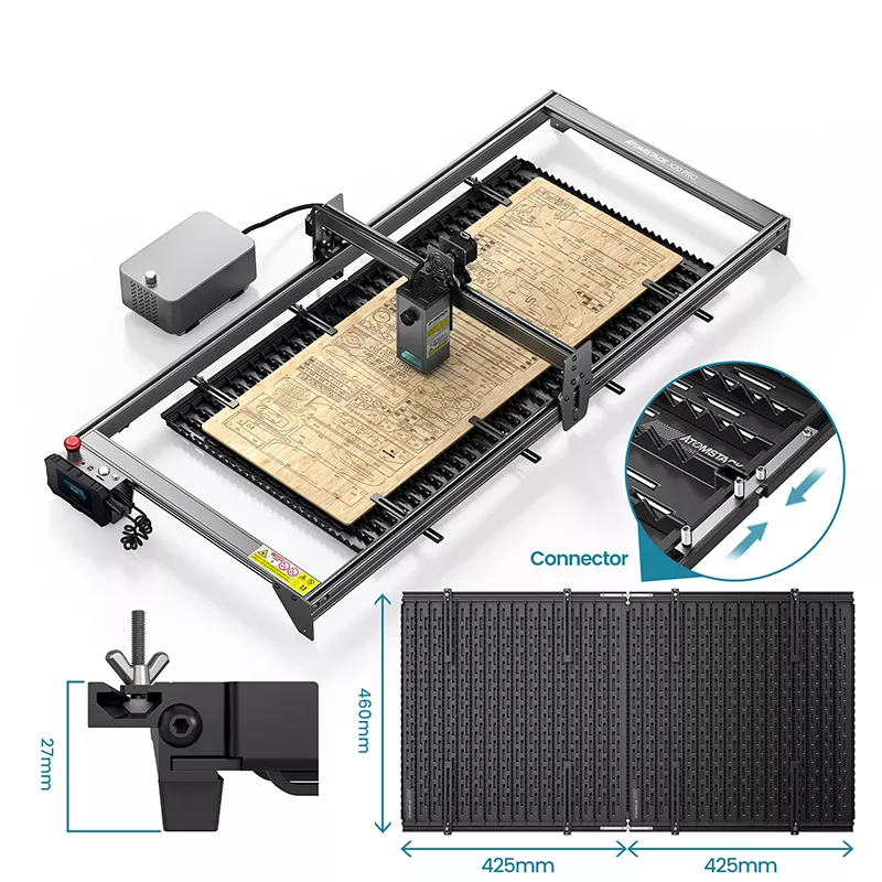 ATOMSTACK S20 X20 A20 PRO 130W 400*850mm Portable MDF Plywood Wood Metal Small Diode Laser Engraving Cutting Machine