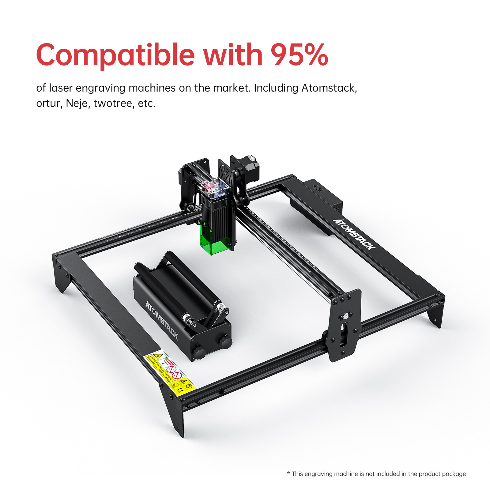 ATOMSTACK Laser Y Axis Rotary Roller Laser Engraver Attachment Laser Marking Machine Parts Marking Object Rubber Roller