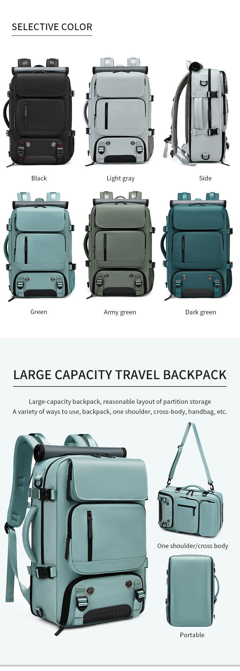 Factory Custom Travel USB Backpack Waterproof 16 inch Business Laptop Backpack Hiking Camping Backpack Multifunction Luggage Bag