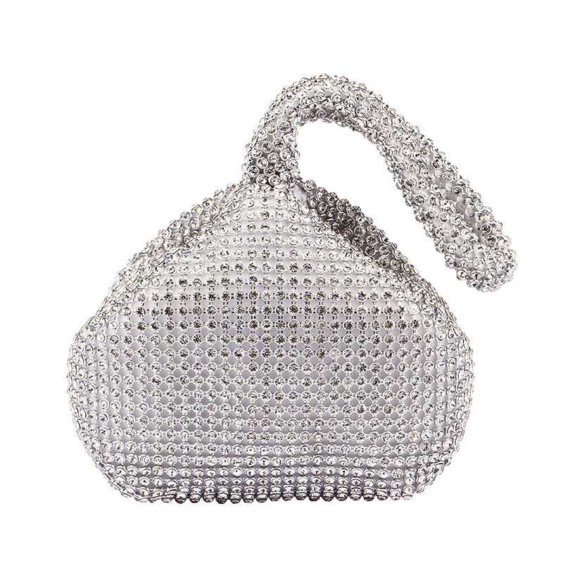 Bucekt Design Women Evening Bags Small Day Clutch Rhinestones Zipper Handbags With Crystal Wedding Bridal Party Purse