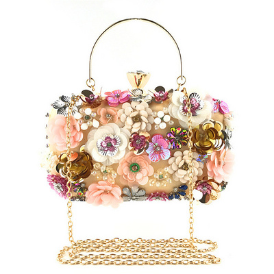 2024 Handbags Women Flower Clutch Evening Bags Wedding Purses Bridal Handbags Party Dinner Bag Rhinestones Handmade Style Purse