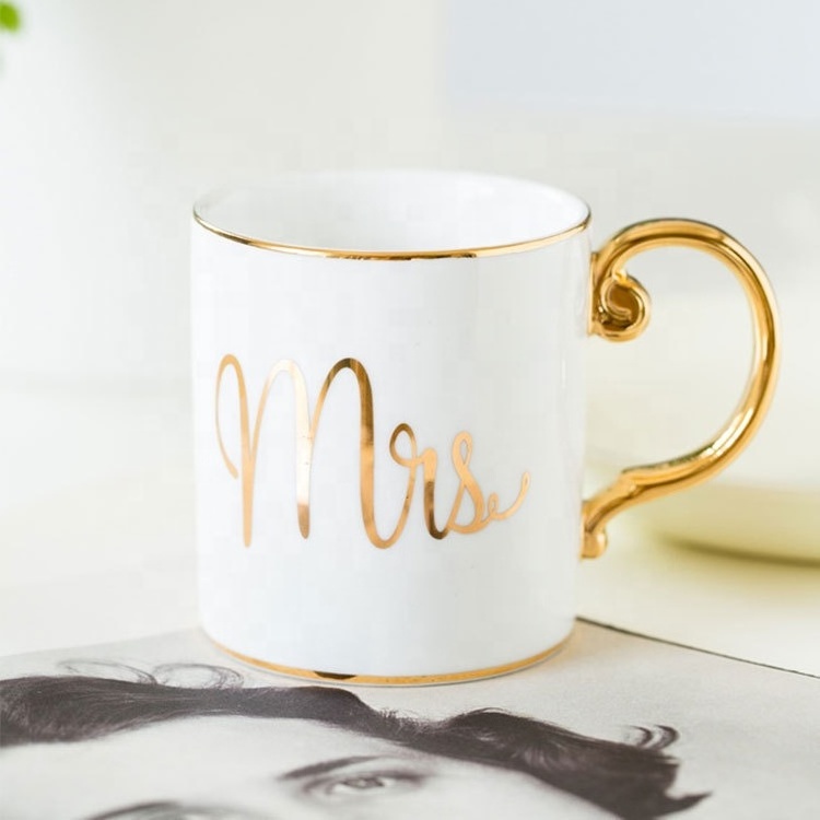 Light luxury Nordic Instagram ceramic business office coffee cup student couple wedding gift MR MISS  mug