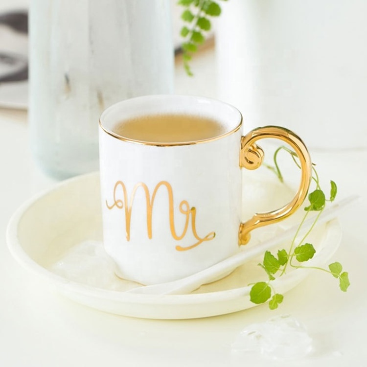 Light luxury Nordic Instagram ceramic business office coffee cup student couple wedding gift MR MISS  mug