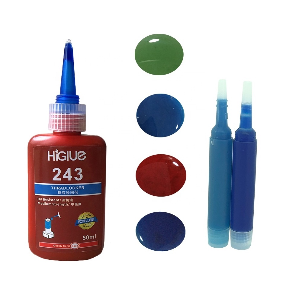 290 262 242 anaerobic neutral silicone sealant anti-loose adhesive screw glue liquid medium strength blue threadlocker