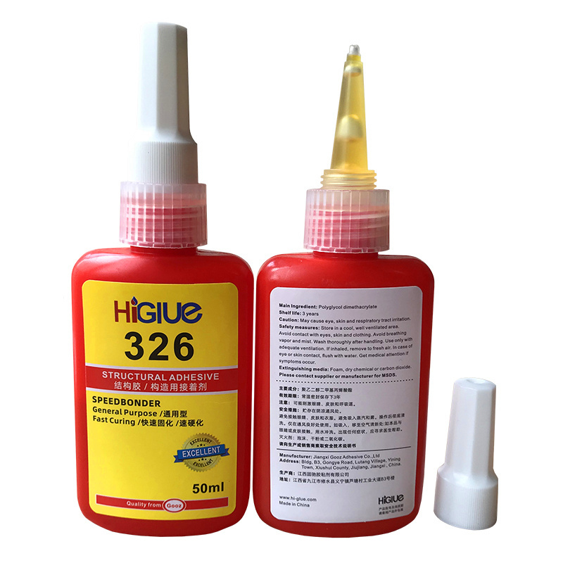 50ml 326 Super Glue Metallic Structural Adhesive for Motor Metal Adhesive Glass Speaker 7649 Accelerator Screw Glue Fast Curing