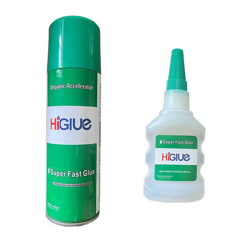 Higlue Two-component 50g /100g Glue + 200ml/400ml Spray CA Glue Cyanoacrylate Adhesive with Activator