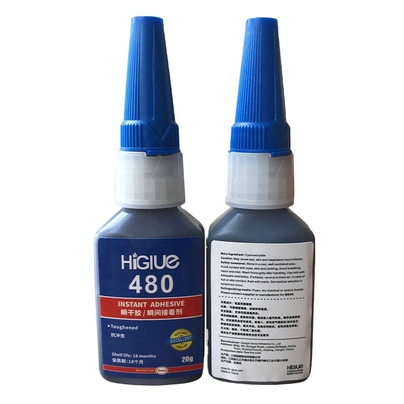 HiGlue 480 Rubber to Steel Repair Adhesive Glue Toughened Instant Adhesive Black Super Glue 20g 480 cyanoacrylate adhesive