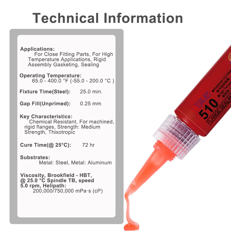 50ml HIGLUE Anaerobic adhesive 510 515 515 518 Plane Sealant High Temperature Resistant Thread Flange Sealant