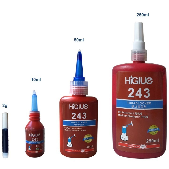 China Factory Higlue 243/290/242/271/270/277/241/222/263/272 threadlocker anaerobic adhesive Fast Curing