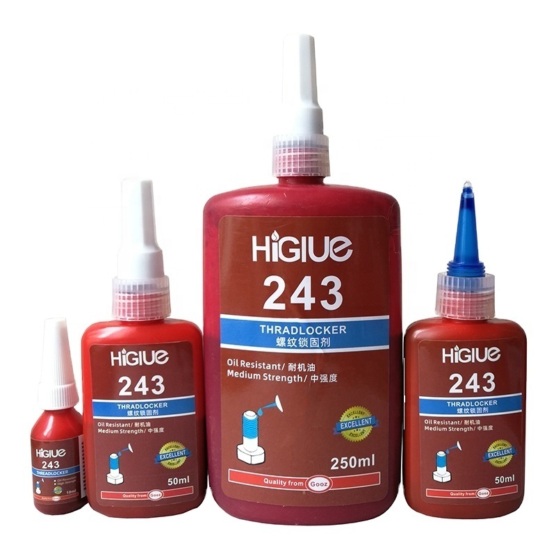 China Factory Higlue 243/290/242/271/270/277/241/222/263/272 threadlocker anaerobic adhesive Fast Curing