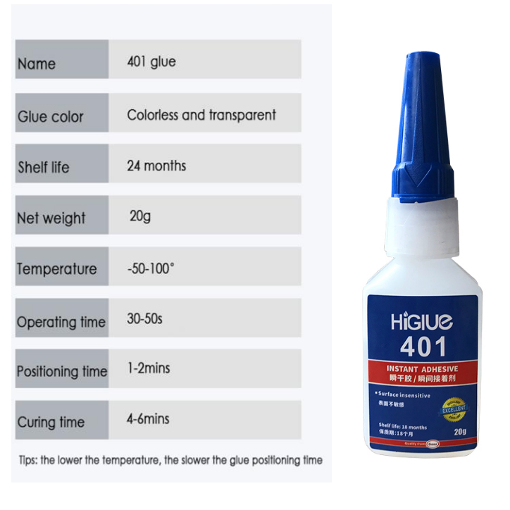 Super Adhesive Cyanoacrylate Glue Custom HiGlue 401HiGlue 401 super pegamento