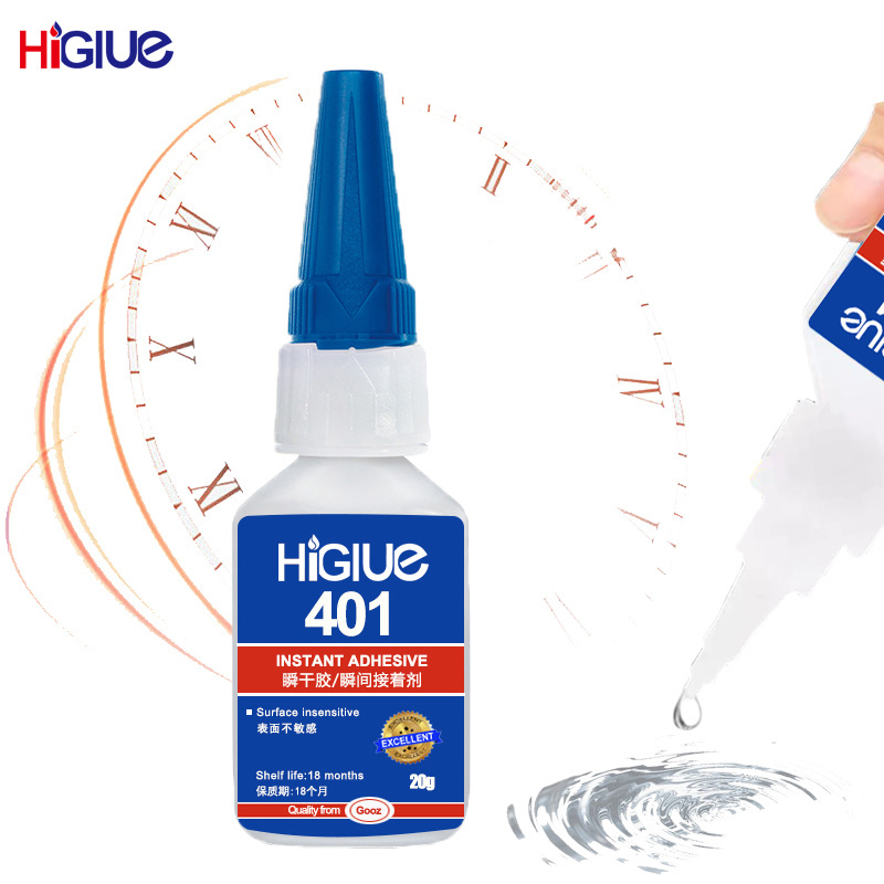 HIGLUE  401 Cyanoacrylate Adhesive Strong Bonding Super Fast Glue For Wood Metal Rubber