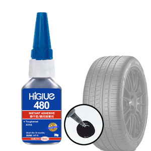 Higlue 20g 480 Black Instant Adhesive High-strength Anti-stripping Hot And Humid Environment Tire Repair Rubber Super Glue