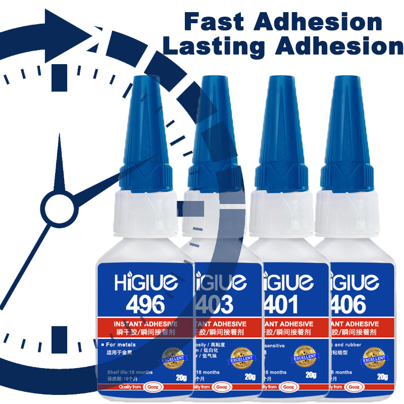 HiGlue Adhesive Distributor in China, HiGlue 401, 403, 406, 414, 415, 454, 460, 480, 495, 496,515, 518