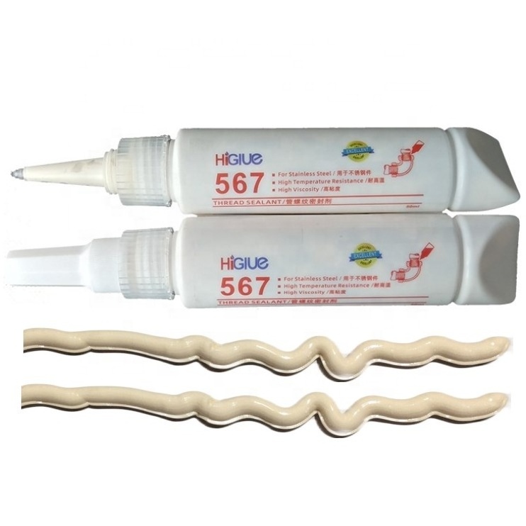 High temperature pipe thread sealant 50ml HiGlue 577 medium strength anaerobic glue