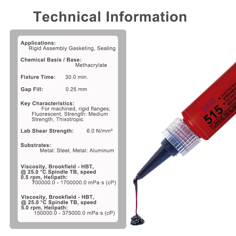 50ml 300ml Higlue 515 Sealant Fluorescent Purple Black Metal Pipe Thread Sealant Gearbox Motor Housing Plane Flange Glue