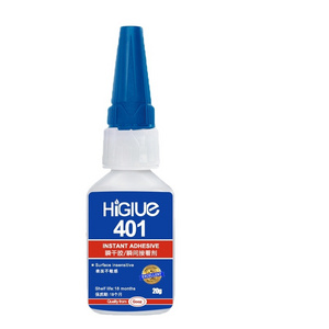 Free Sample Transparent Fast Dry Cyanoacrylate Adhesive Super Glue HiGlue 401 20g