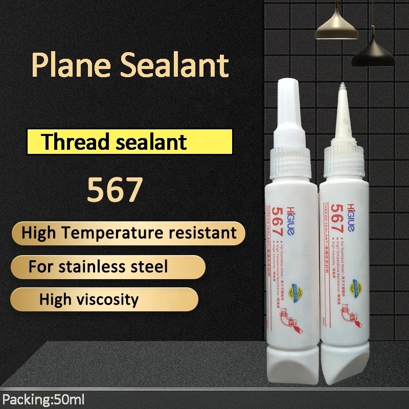 High temperature pipe thread sealant 50ml HiGlue 577 medium strength anaerobic glue