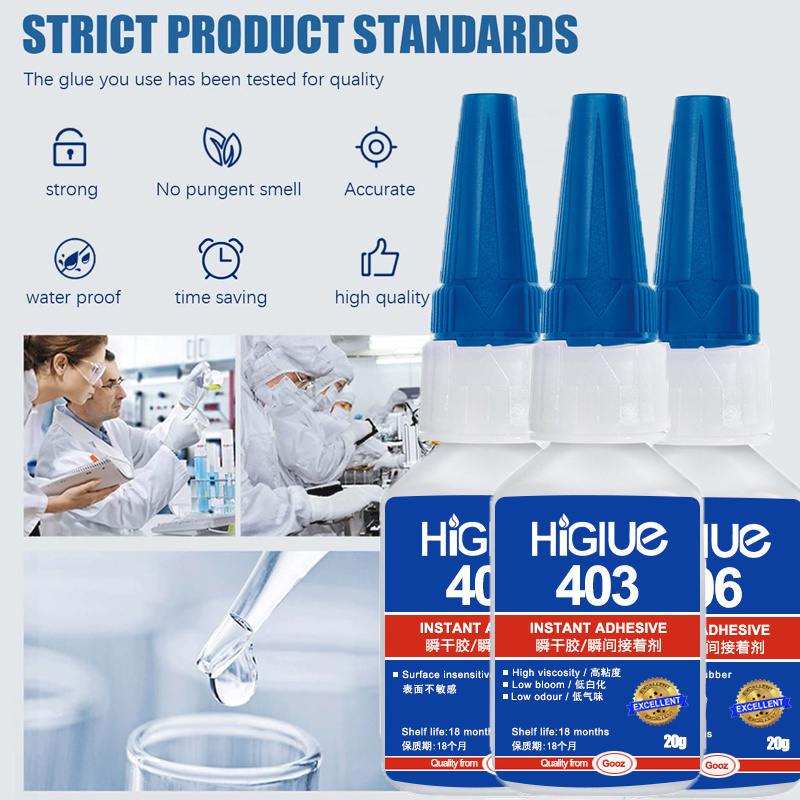 HiGlue Adhesive Distributor in China, HiGlue 401, 403, 406, 414, 415, 454, 460, 480, 495, 496,515, 518