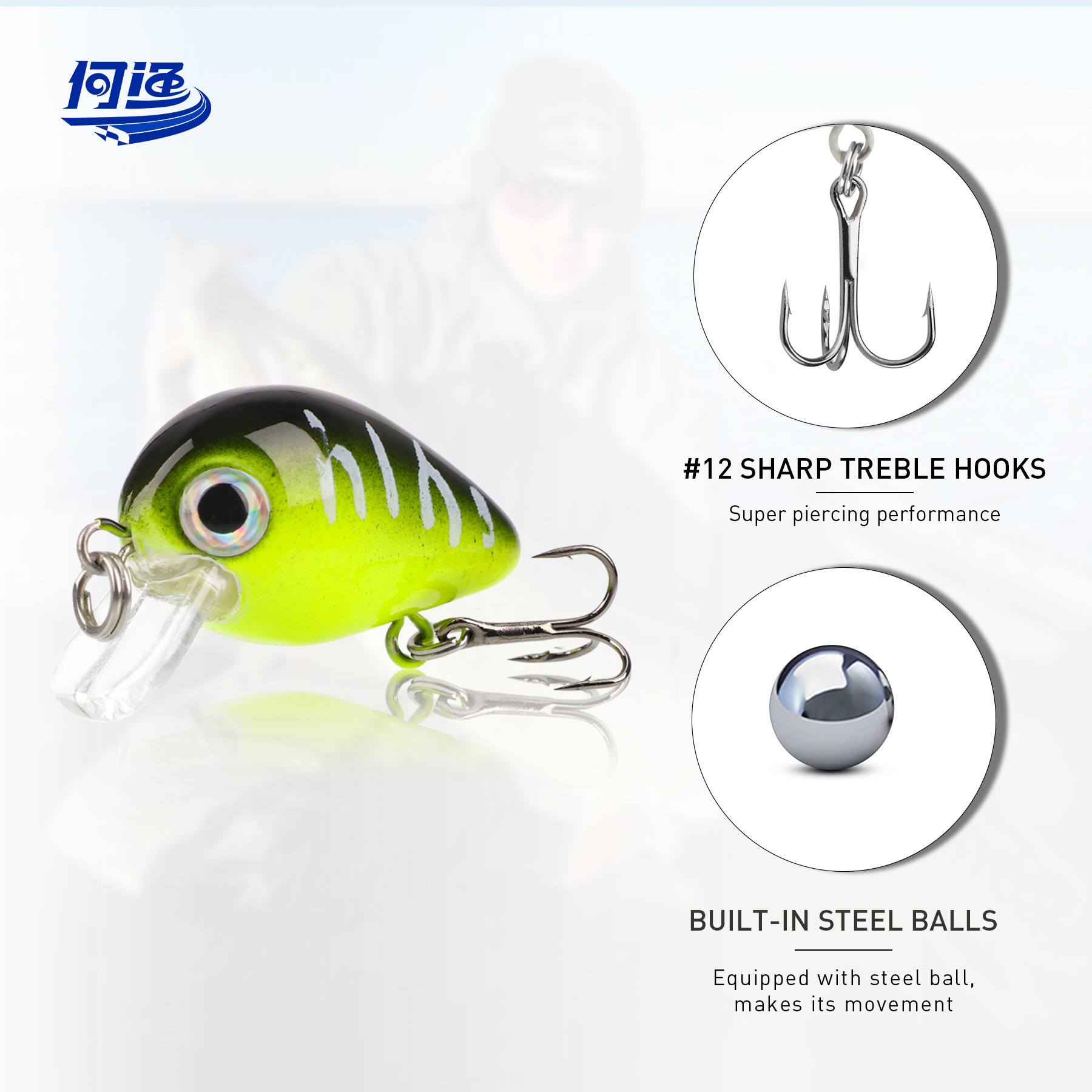 Crankbait Lure 1.1IN 1.2G Artificial Hard Baits 3D Fishing Lure Eyes Top Water Pike Bass Crank Bait Wobbler Fishing Lures Kit