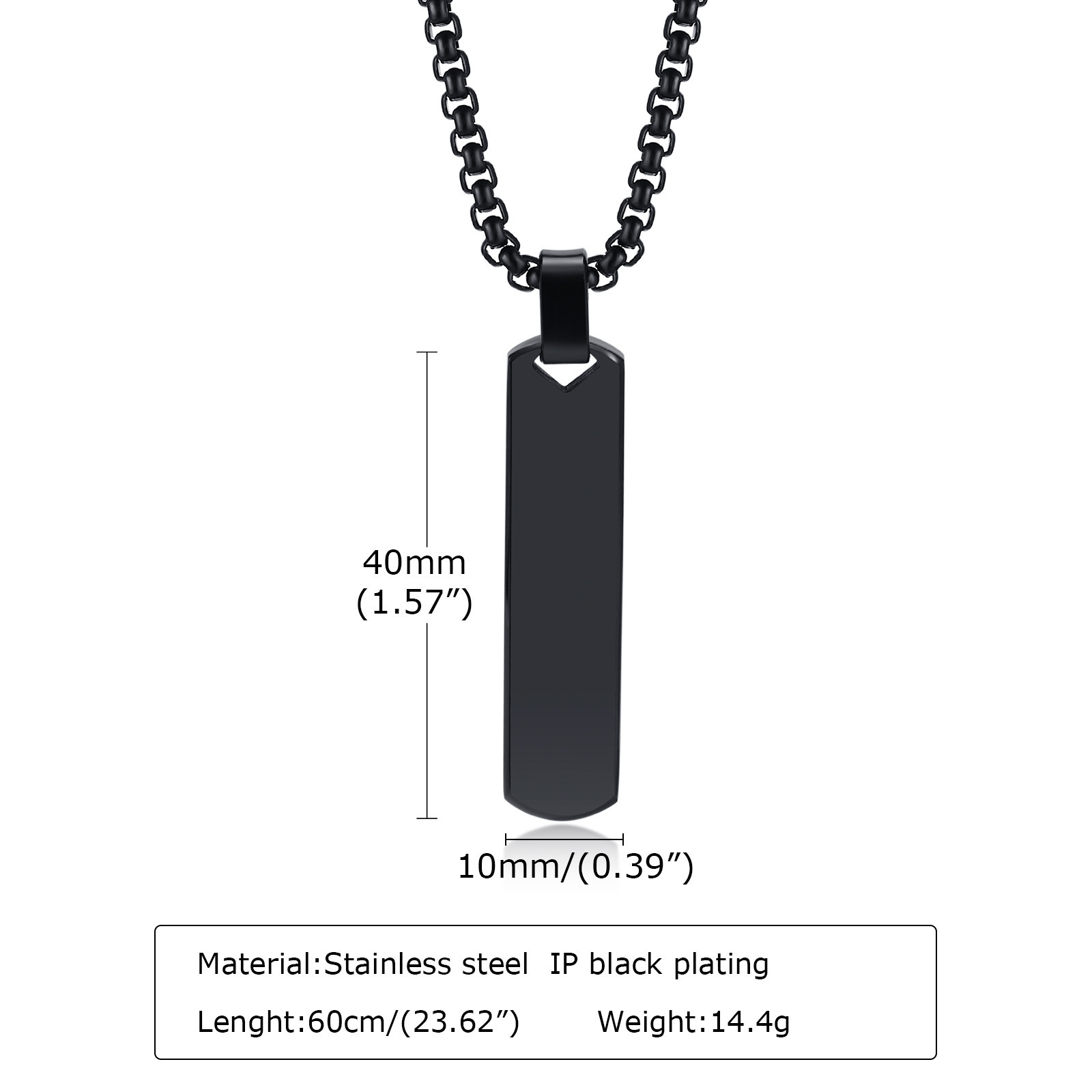 Go Party Stainless Steel Jewelry Custom Engraved Letter Bar Pendant Necklace For Men Women Geometric Vertical Bar Necklaces