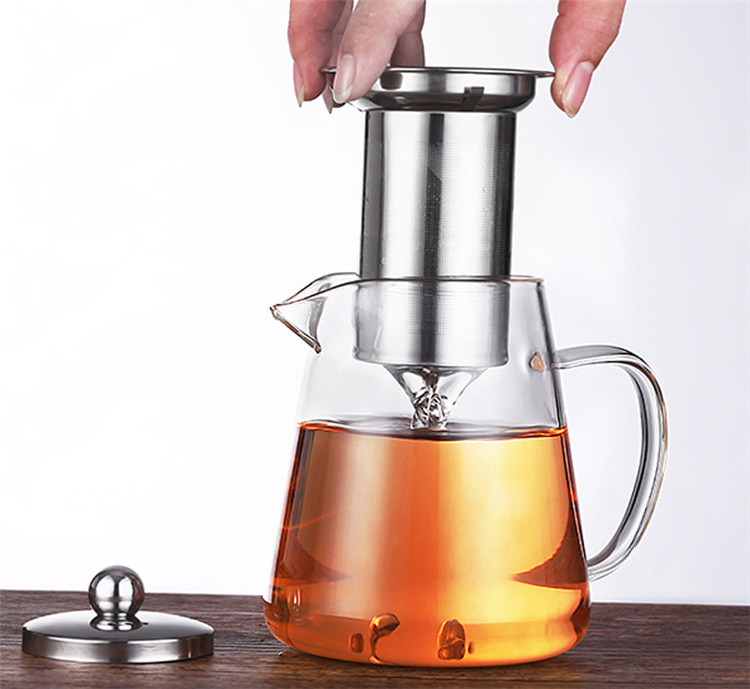 550ML 750ML Blooming Tea & Loose Leaf Tea Glass Teapot Tea Kettle with Stainless Steel Removable Infuser