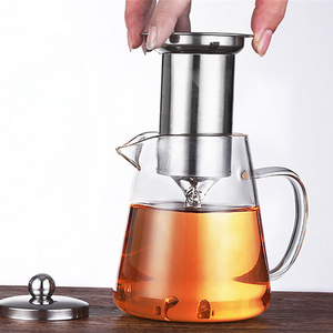 550ML 750ML Blooming Tea & Loose Leaf Tea Glass Teapot Tea Kettle with Stainless Steel Removable Infuser