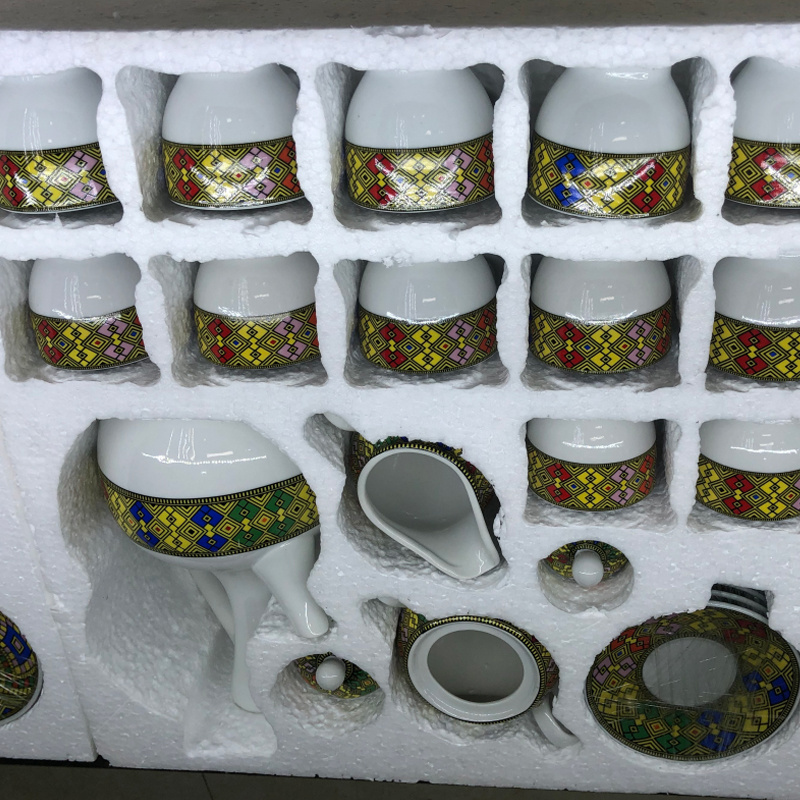 2023 new design 29 piece coffee set with jebena for Ethiopian Traditional ceremony with special design