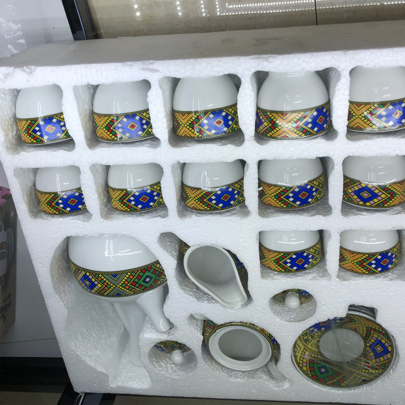 2023 new design 29 piece coffee set with jebena for Ethiopian Traditional ceremony with special design