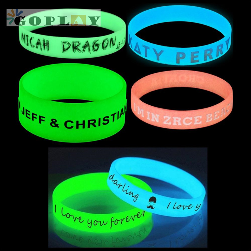 Promotional High Quality Sports Silicon Wrist band Custom Silicone Bracelet Silicone Glow In The Dark Wristbands With Logo