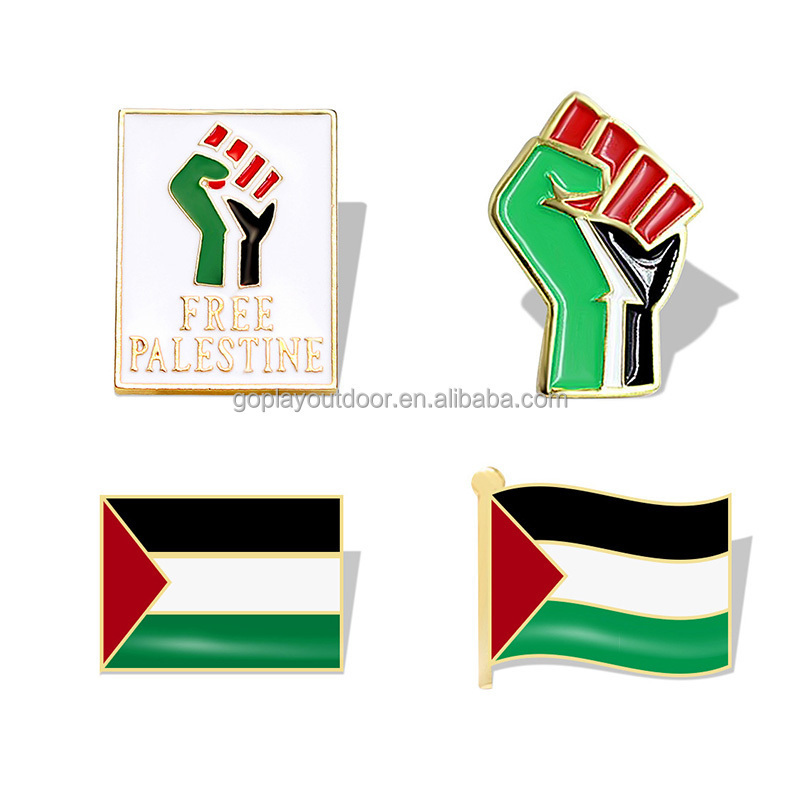 Wholesale stock palestine flag metal enamel badge pin