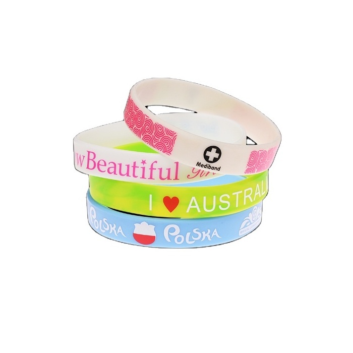 Wholesale cheap printing debossed silicone bracelet making machine bands custom silicone wristbands