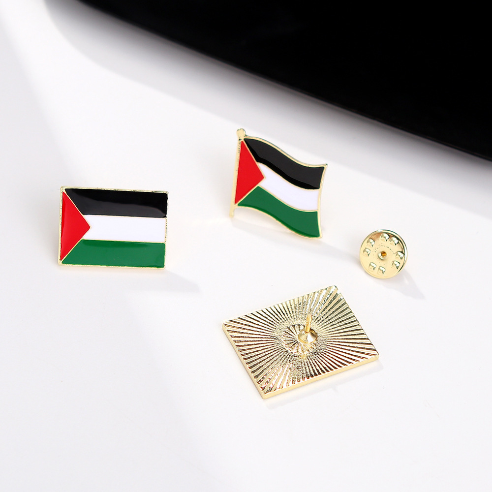 Wholesale stock palestine flag metal enamel badge pin