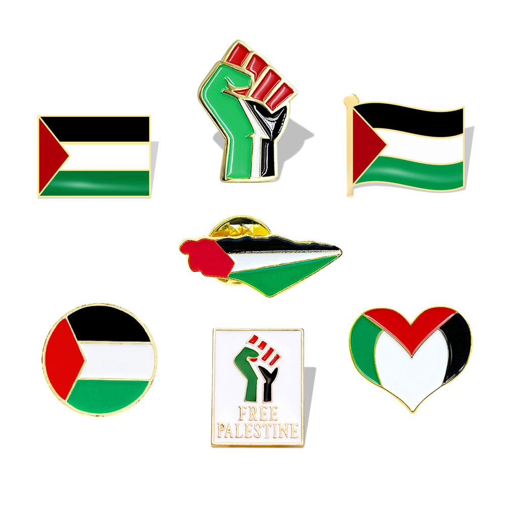 Wholesale stock palestine flag metal enamel badge pin