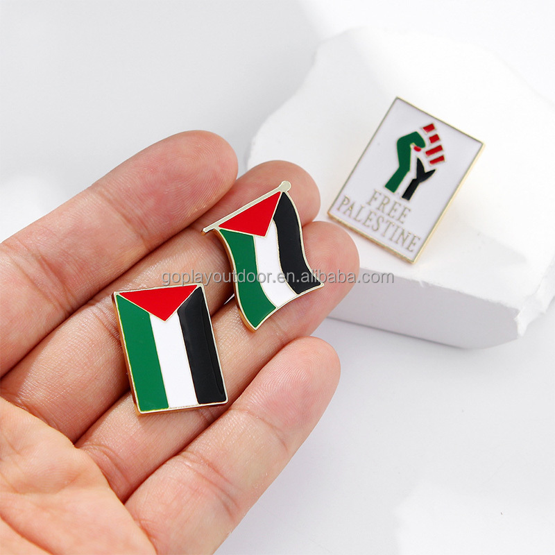 Wholesale stock palestine flag metal enamel badge pin