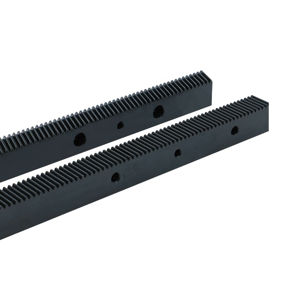 HLTNC Straight OR helical tooth gear rack with Mounting holes 1M/1.25M/1.5M/2M/2.5M/3M /4M/5M/6M/8M Length customization