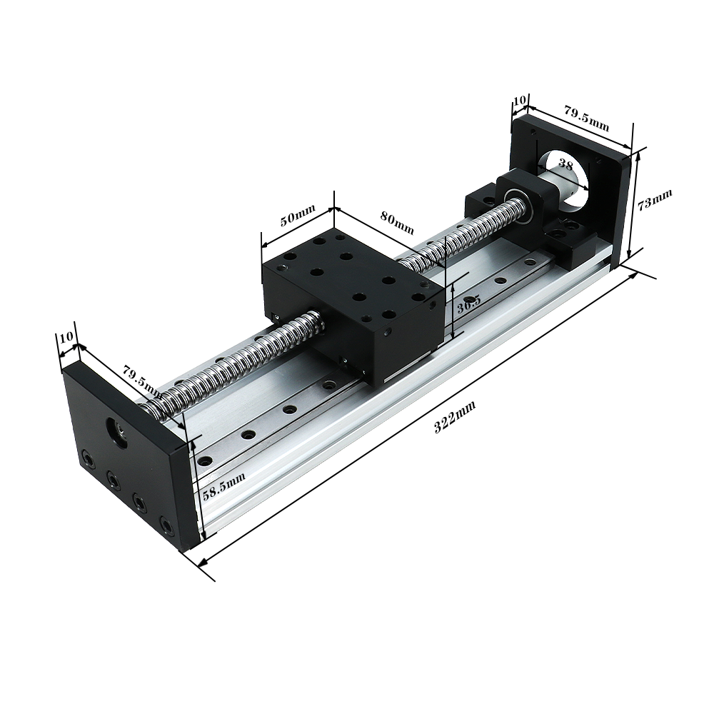 HLTNC GX80-500MM stroke Ball Screw Slide Linear Guide rail Motion Module For Engraving with 23 nema stepper motor