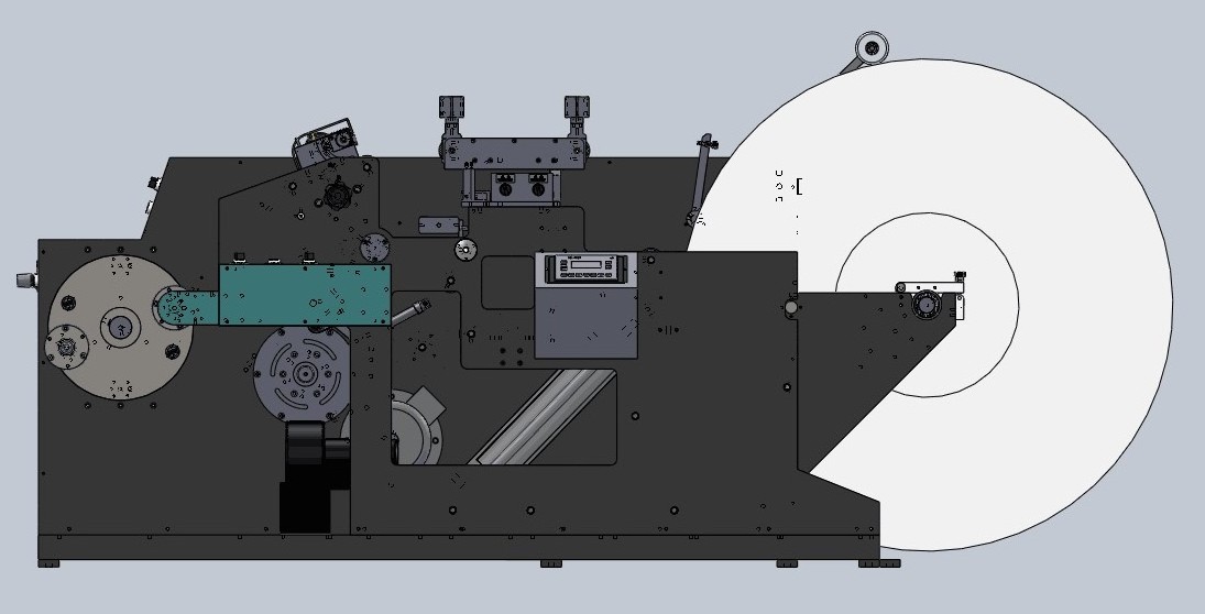 GPFQ-550B Roll To Roll Servo Narrow Web Label Slitting With Turret Rewinder Machine