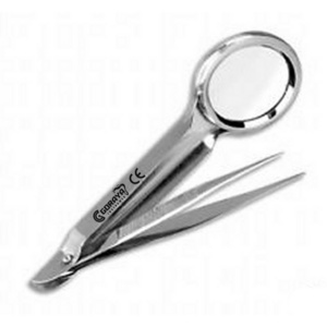 HOT SALE GORAYA GERMAN Magnifying Tweezers Forceps W-Magnifying Glass 3.50'' EMS Surgical Instruments CE ISO APPROVED