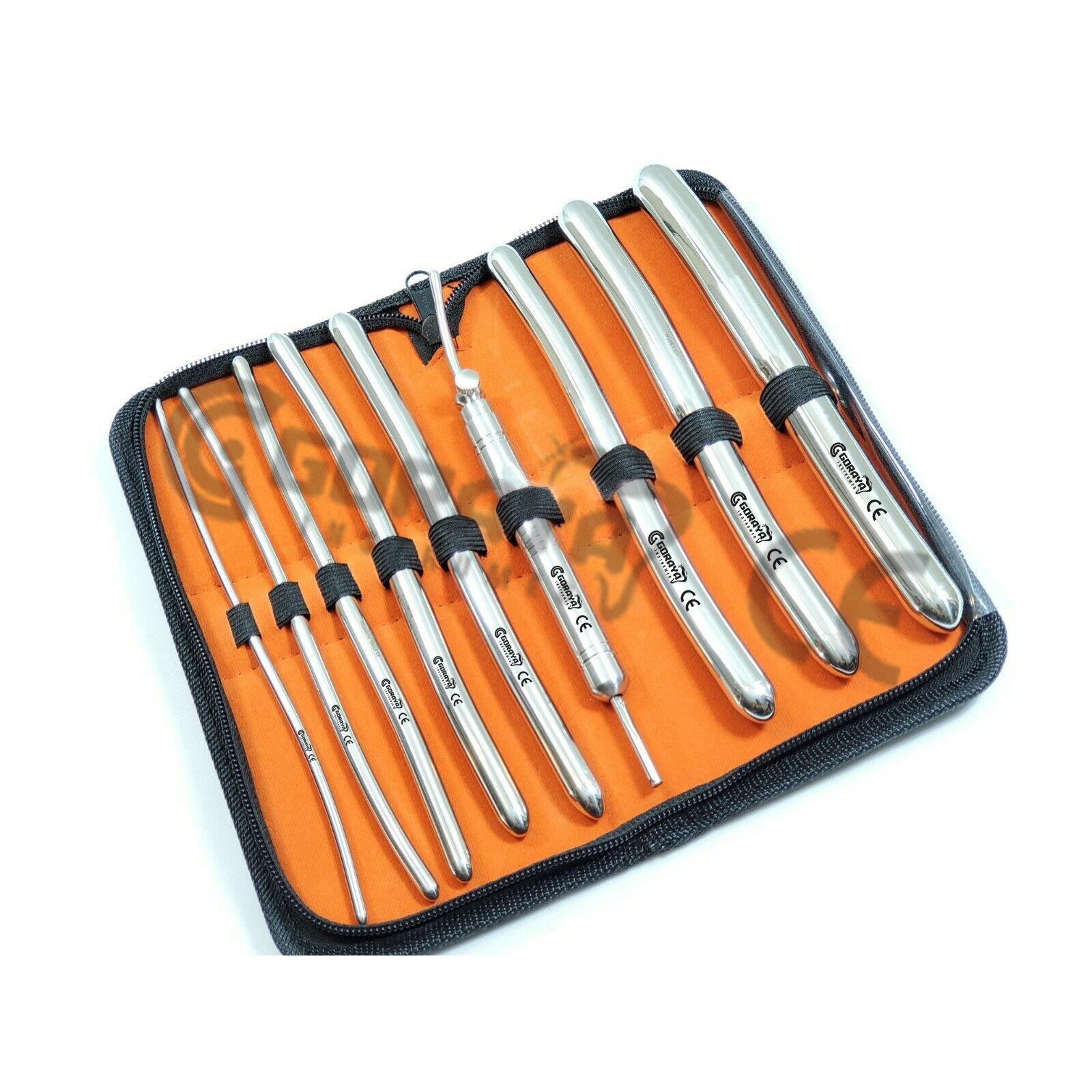 HOT SALE GORAYA GERMAN Set of 9 Hegar Uterine Dilator Sounds Set Surgical Instruments-Premium CE ISO APPROVED