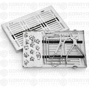 HOT SALE GORAYA GERMAN ENDODONTIC RUBBER DAM KIT, 18 UNITS DENTAL RUBBER DAM PLIER & CLAMPS TRAY ISO CE APPROVED